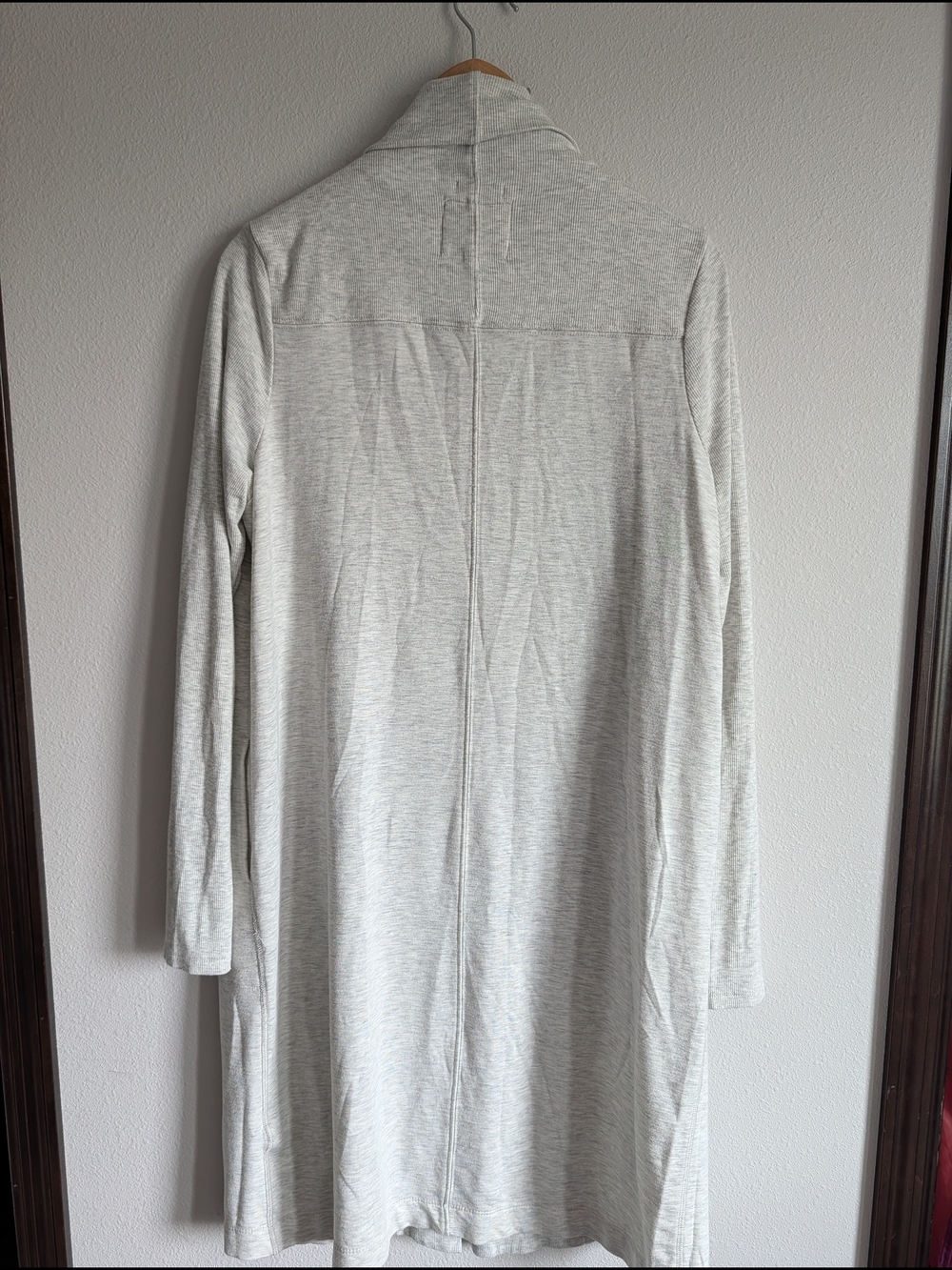 Thread & Supply Ribbed Open-Front Duster Cardigan Heather Gray - Picture 5 of 6